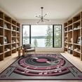 thumbnail image 2 of ODIKA 9'x12' Washable Area Rug Record Vinyl Mirrored Music Notes Grooves Concentric Player Dj for Master Suite, California King, Under Bed, Non-Shedding, Easy Care, 2 of 7