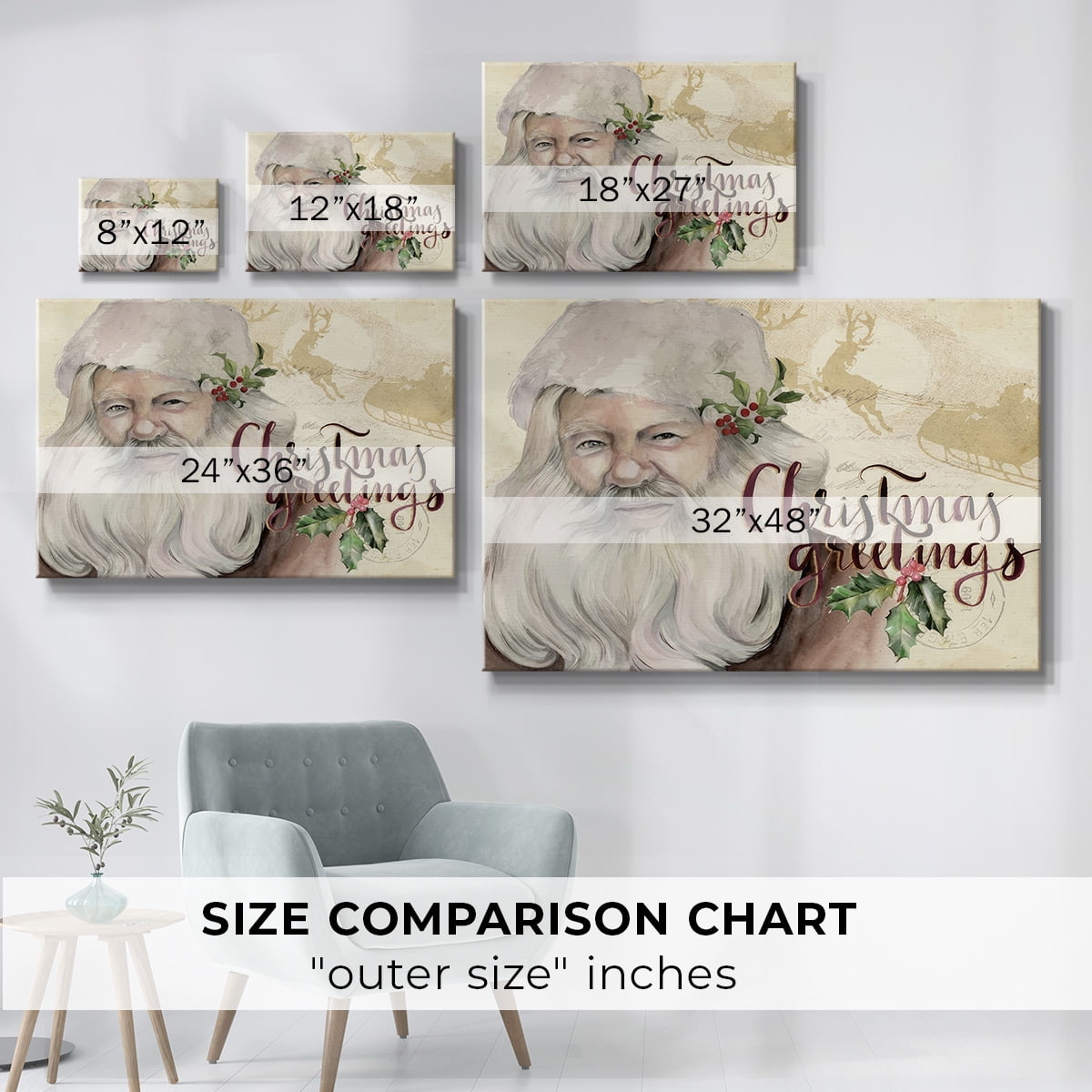 Christmas Greetings Collection A- Gallery Wrapped Canvas