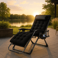 thumbnail image 5 of LIFERECORD Zero Gravity Chair, Patio Folding Recliner with Removable Cushion Portable Reclining Chairs with Cup Holder Trays for Outdoor, Black, 5 of 10