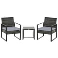 thumbnail image 1 of Outsunny 3 Pieces Wicker Patio Furniture Set, Rattan Bistro Set, Grey, 1 of 10