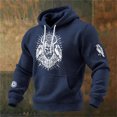 thumbnail image 3 of Men's Patterned Zip Up Hoodie Casual Long Sleeve Hooded Sweatshirt Jacket, 3 of 3