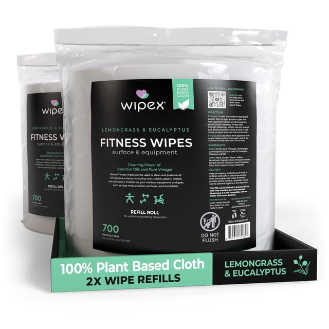 Recambio de toallitas para gimnasio Wipex, 1400 unidades, hierba limón y eucalipto