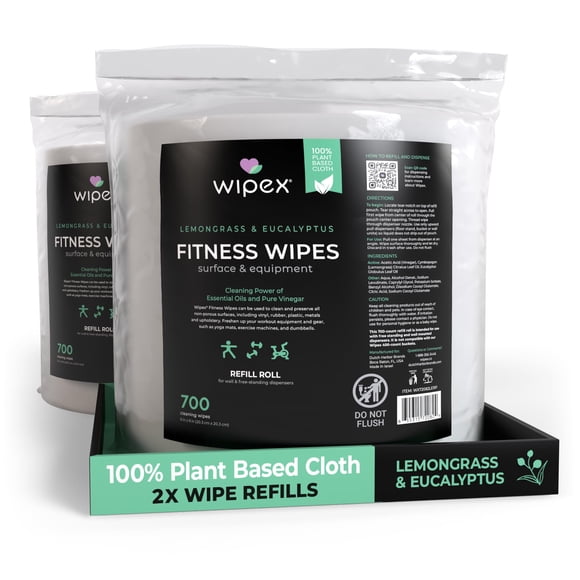 Recambio de toallitas para gimnasio Wipex, 1400 unidades, hierba limón y eucalipto