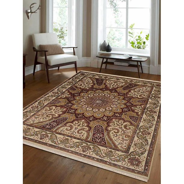 Rugsotic Carpets Hand Knotted Isfahan Wool 5'4''x7'10'' Area Rug