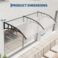 thumbnail image 7 of Kicctian  40''x80'' Clear Outdoor Door Awning Canopy, Polycarbonate Cover, Plastic Steel Brackets, UV, Rain, Snow, and Sun Protectivn, Ideal for Porch, Patio, Window, 7 of 7