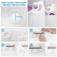 thumbnail image 3 of No Hook Shower Curtain with Built-in Rings - Purple White Gold Geometric Washable Waterproof Fabric Bathroom Curtains for Hotel,Rentals, 72 X 72 Inch Long , Modern Abstract Hexagon Pattern, 3 of 9