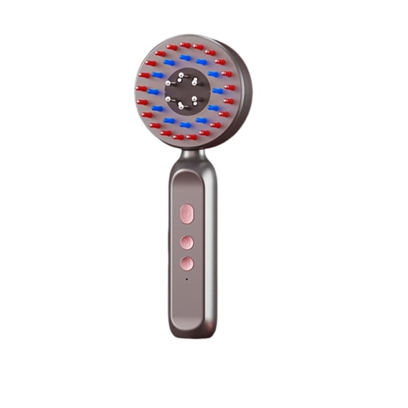 Electric Growth Comb, Red Light Scalp Massager, Oil Applicator for Scalp, Scalp Massager for Growth, 8X3.5 in Gray Portable Electric Scalp Massage Tool with Red Blue Light, Scalp