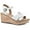 White, variant on White Mountain Womens SIMPLE Faux Leather Ankle Strap Wedge Sandals
