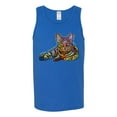thumbnail image 3 of First We Still Your Heart Then Your Bed | Funny Neon Colorful Cat | Dean Russo Art Animal Lover Mens Tank Top, Royal, Medium, 3 of 6