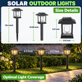 thumbnail image 3 of 12-Pack Solar Pathway Lights Outdoor, IP65 Waterproof LED Garden Lights with Auto On/Off, Warm White Landscape Lighting for Walkway, Yard, Patio and Driveway, Black, 3 of 7