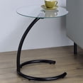 thumbnail image 2 of Kings Brand Furniture Leighton Round Glass End Table – Modern Metal Accent Side Table with Tempered Glass Top, Small Coffee Table for Living Room, Bedroom Nightstand or Office (Black), 2 of 4