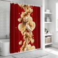 thumbnail image 6 of Red Valentine's Day Shower Curtain, Waterproof Shower Curtains for Bathroom, Golden Valentines Gifts Love Hearts Washable Fabric Bathtub Curtain Set Bath Decor with 12 Hooks Standard 72"x72", 6 of 8
