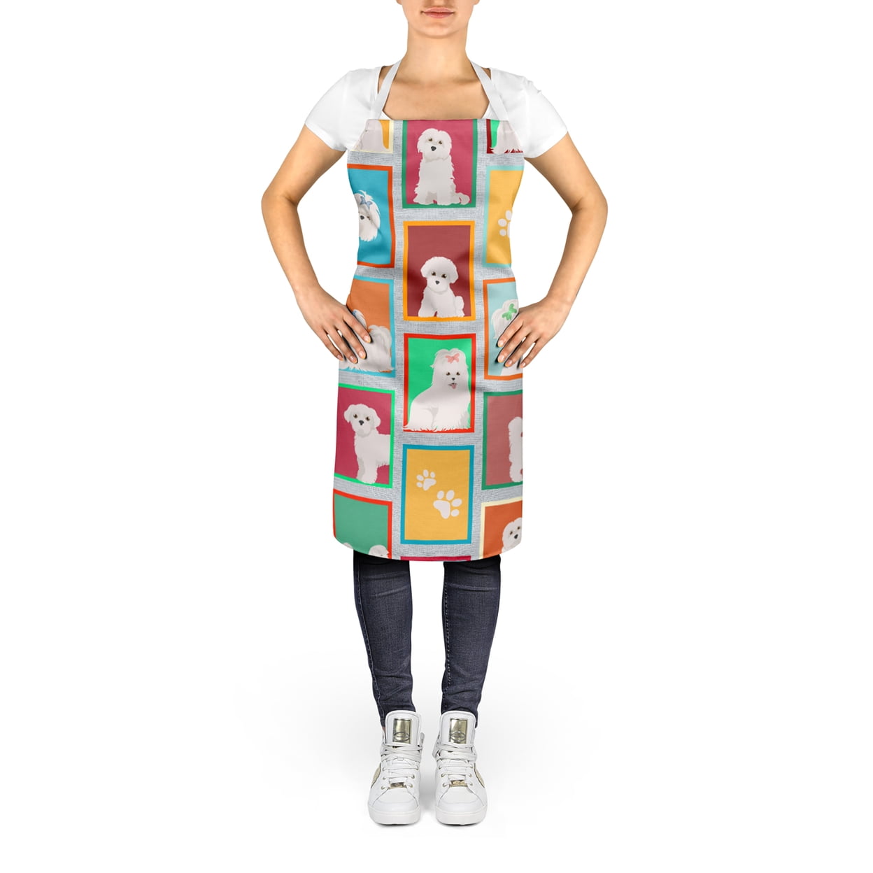 Lots of Maltese Apron 27 in x 30 in