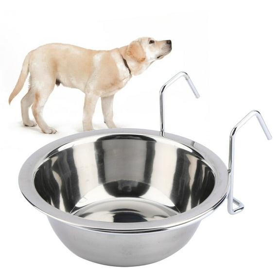 Niceauty Dog Feeding Bowls Stainless Steel Food Water Cup Silver 1Set