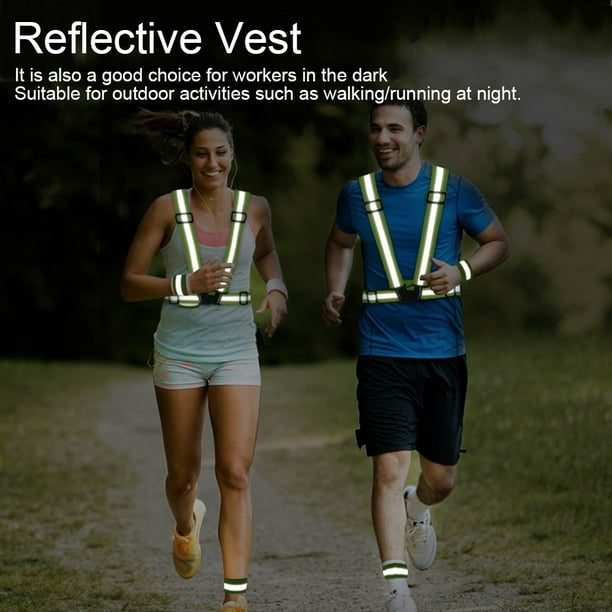 Reflective Vest Running Gear + 2 Bands & Bag/Ultralight & Comfy
