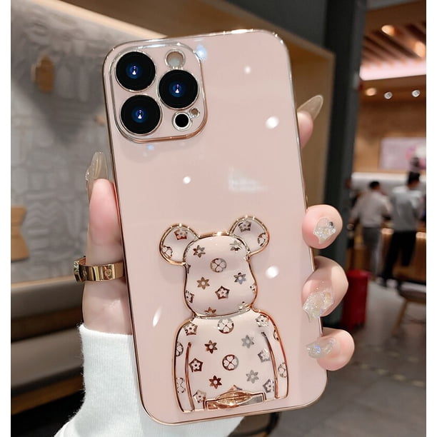 Funda de teléfono con soporte chapado de lujo para iPhone 14, 13, 12, 11 Pro, 14Pro, 13Pro, Max, X, XR, XS, X, S Max, 8, 7 Plus, SE, 2020, 2022 Fivean unisex