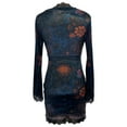 thumbnail image 7 of IWRICH Women's Vintage Suede Western Dress Long Sleeve V Neck Embroidered Ruched Short Bodycon Dresses Navy XL, 7 of 7