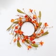 thumbnail image 6 of Pumpkins Maple Leaves Candle Rings Wreaths with Pip Berry Fall Candle Rings Thanksgiving Day Ring Holder Mini Autumn Artificial for Wedding,Door Tabletop Decoration, 1-Pack (Orange), Ccwuwei, 6 of 9