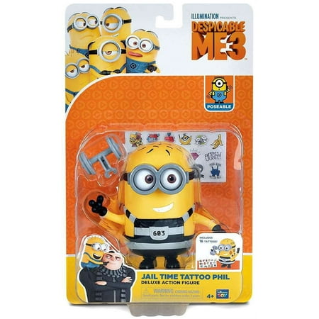 Despicable Me 3 Jail Time Tattoo Phil Deluxe Action Figure