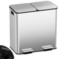 thumbnail image 3 of TLSUNNY 2 x 10.6 Gal Compartment Trash Can with Odor-Control Box, Large Step-on Recycle Bin, 2 Removable Inner Buckets, for Kitchen, Bathroom, Office, 3 of 11