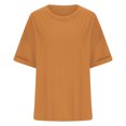 thumbnail image 4 of Timegard Oversized Top for Women Round Neck Short Sleeve Side Split Blouse Casual Loose Comfy Tee Top, 4 of 5