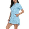 thumbnail image 4 of HDE Women's Short Sleeve UPF 50 Beach Coverup Dress with Hood Teal Paisley XXL, 4 of 6