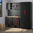 thumbnail image 2 of Costway Garage Cabinets and Storage System Set with Pegboard & Rubber Wood Worktop, 6 Pieces, 2 of 11