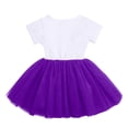 thumbnail image 2 of IBTOM CASTLE Toddler Baby Girls My 3rd Birthday Cake Smash Shinny Printed Sequin Bow Tutu Princess Dress 3 Years Purple, 2 of 8