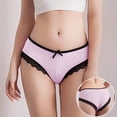 thumbnail image 2 of Sexy Panties for Women Low Waist Triangle Bottoms with Lace Bow Breathable Non See Through Seamless Briefs Lace Underwear Cheeky Hipster Panties Stretch Brief 2026 Summer Outfits, 2 of 6