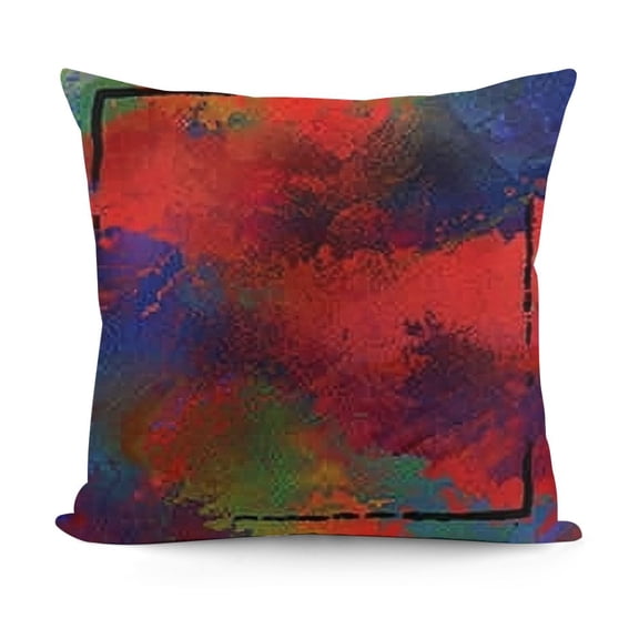 YINGXI Throw Pillow Covers Orange Spring Paint Band with Spots and Streaks Polyester Square Hidden Zipper Decorative Pillowcase 12x12in