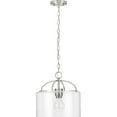 thumbnail image 4 of Leyden Collection One-Light Brushed Nickel and Clear Glass Farmhouse Style Hanging Pendant Light, 4 of 7