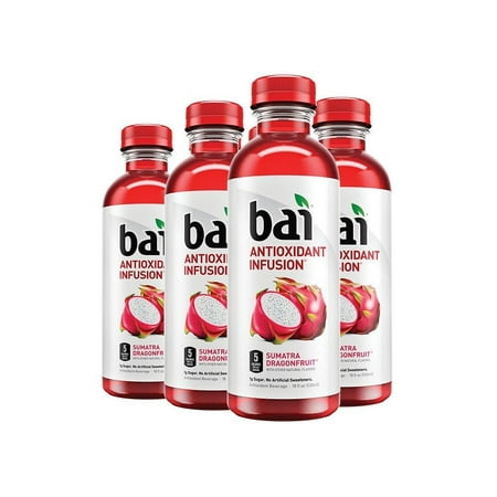 Bai Flavored Water, Sumatra Dragonfruit, Antioxidant Infused Drinks, 18 Fluid Ounce Bottles, 6 count Sumatra Dragon