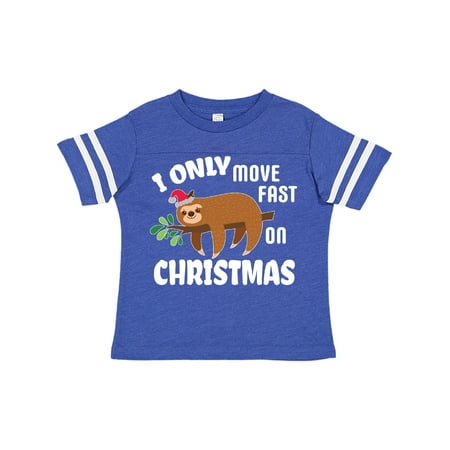 

Inktastic Funny Christmas Sloth I Only Move Fast on Christmas Gift Toddler Boy or Toddler Girl T-Shirt