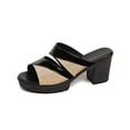 thumbnail image 7 of Women's Block Heel Mules Open Toe Sequin Decor Casual Shoes with Chunky Platform Heel Non Slip Comfortable Sandals for Women Plus Size Available, 7 of 7