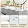 thumbnail image 2 of 36" Bathroom Vanity with Ceramic Sink, Grey, Solid Wood Frame, Soft Close Doors, Adjustable Shelves, 3 Drawers, Including Double-Depth Drawer for Hairdryer Storage(Old sku:SV000003AAL-1), 2 of 9