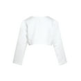 thumbnail image 2 of Haitryli Kids Girls Satin Long Sleeve Bolero Shrug Party Wedding Pageant Flower Dress Cover Up Cardigan White 12-18 Months, 2 of 5