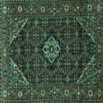 thumbnail image 1 of Ahgly Company Machine Washable Indoor Square Persian Turquoise Blue Traditional Area Rugs, 5' Square, 1 of 4