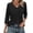 Black, variant on 3/4 Length Sleeve Womens Work Blouses V Neck Casual Fashion Tops