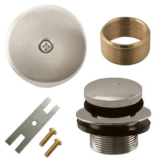 Brushed Nickel Toe Touch Tap Bath Tub Drain Conversion Kit Assembly, Solid Brass Construction
