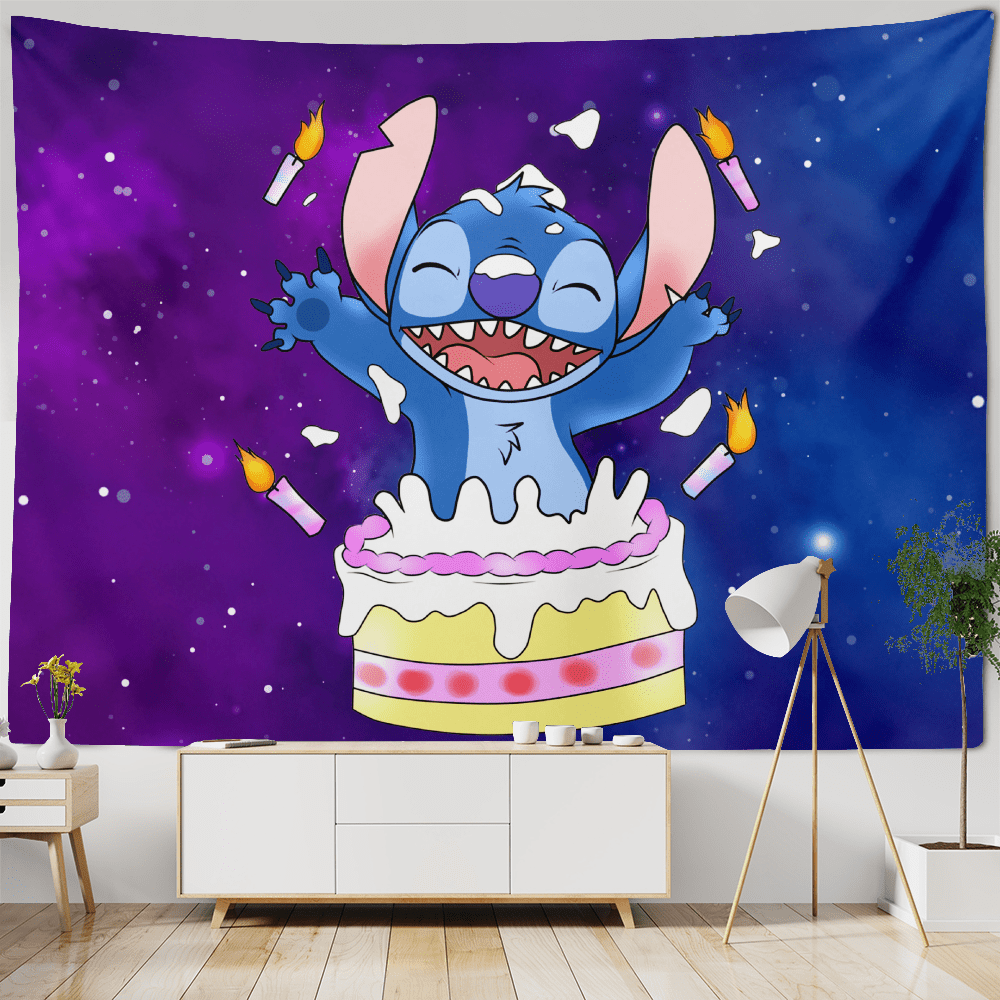 Lilo & Stitch Tapestry Cartoon Print Wall Hanging Tapestries for