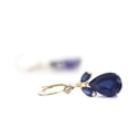thumbnail image 3 of Galaxy Gold 14k Solid Gold Leverback Earrings with Genuine Sapphires, 3 of 6