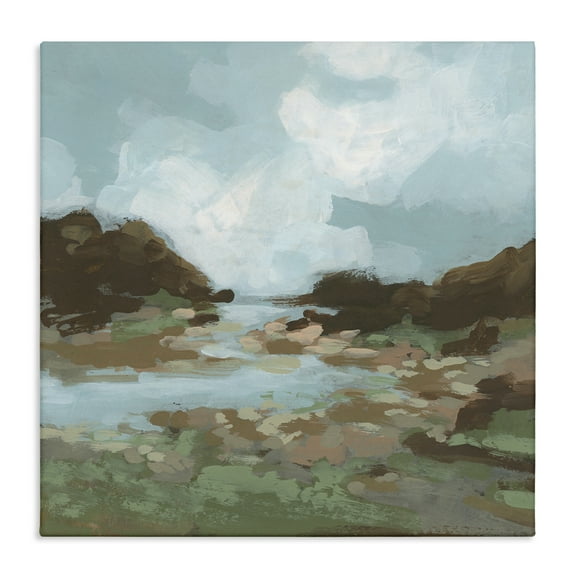 Stupell Industries Traditional River Bend Landscape & Nature Painting Wrapped Canvas Art Print Wall Art, 17 x 17