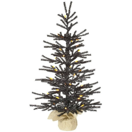 Vickerman 30" Black Pistol Artificial Christmas Tree with 35 Orange LED Lights
