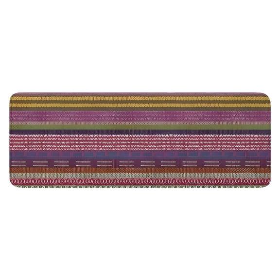 Purple Boho Tribal Stripes and Hearts Pattern Kitchen Rug Mat,Kitchen Runner Rugs Non Skid Washable,Decorative Kitchen Floor Mats for Kitchen,Sink,Laundry,17"x47.2"