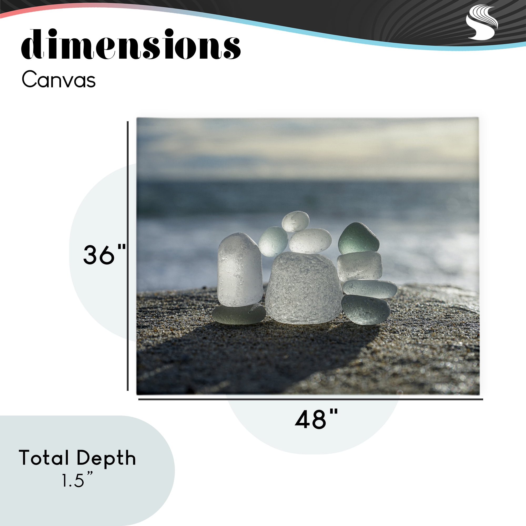 Stupell Industries Balancing Sea Glass Pebbles Canvas Wall Art, design by LMarie Allen