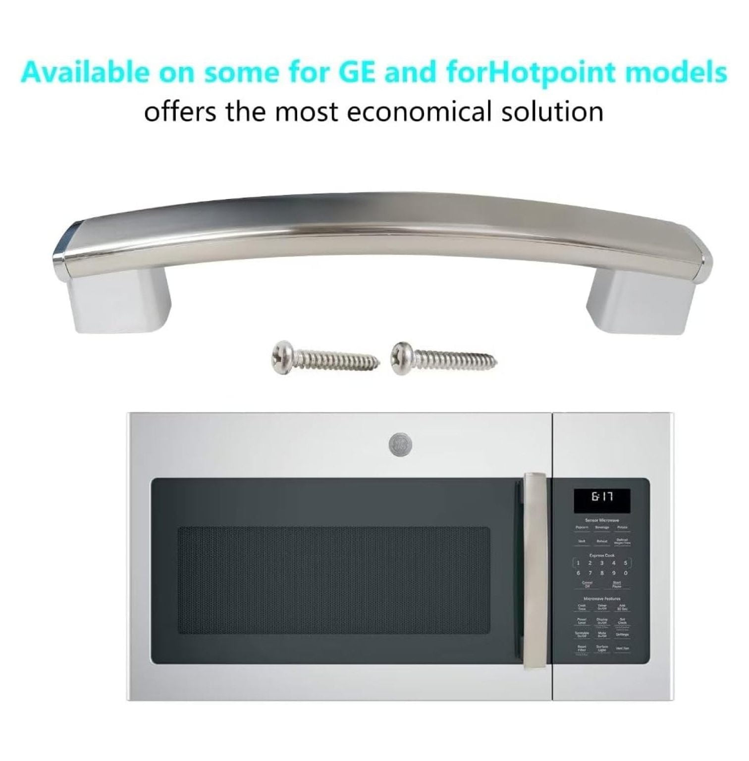 WB15X20402 Microwave Door Handles Compatible with Microwave Oven JVM7195BL1TS, JVM7195EK1ES, JVM7195EK2ES, JVM7195EK3ES, JVM7195FL1DS, JVM7195SK1SS, JVM7195SK2SS