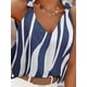 thumbnail image 4 of Blusas casuales sin mangas con cuello en V a rayas para mujer TopsAzul y blancoX-Large, 4 of 5