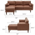 thumbnail image 2 of 80" W Sectional Sofa Couch, L Shaped 4 Seat Sofa with Reversible Chaise, Mid Century Modern Couches for Living Room Apartment Small Space, Convertible Sofa with Tufted Seat Cushion, 2 of 6