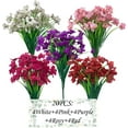 thumbnail image 2 of 10 Bundles Artificial Flowers for Outdoors, UV Resistant Fake Flowers with Plastic Plants, Faux Silk Flowers for Outside Window Box Front Porch Hanging Planter Decor-Purple, 2 of 5