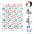 thumbnail image 4 of Pets Paws Print Colorful Blanket,Comfortable Soft Flannel Throw Blanket,All Season,Warm Lightweight Blankets for Sofa Bed Couch Living Room Chair,30"x40"(80x100cm), 4 of 4